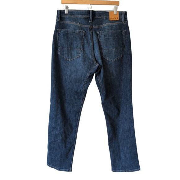 DU/ER Men's L2X Athletic Straight Technical Denim Jeans Medium Wash Blue 36x30 - Picture 2 of 10
